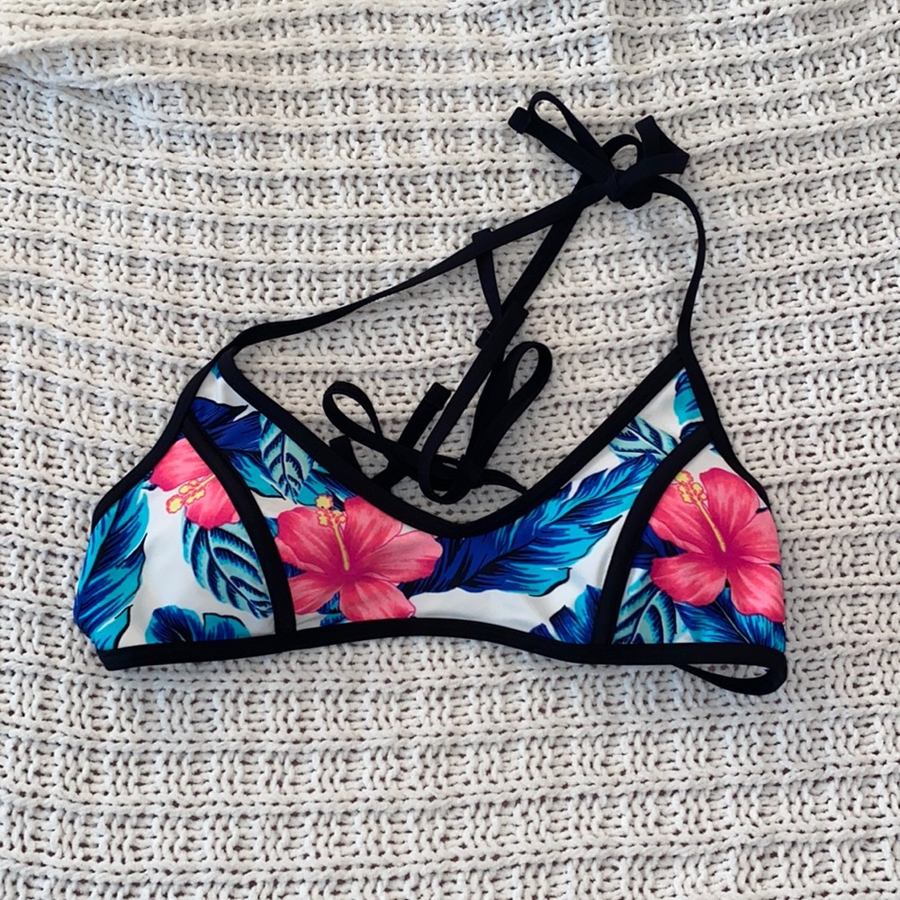floral tie bikini top